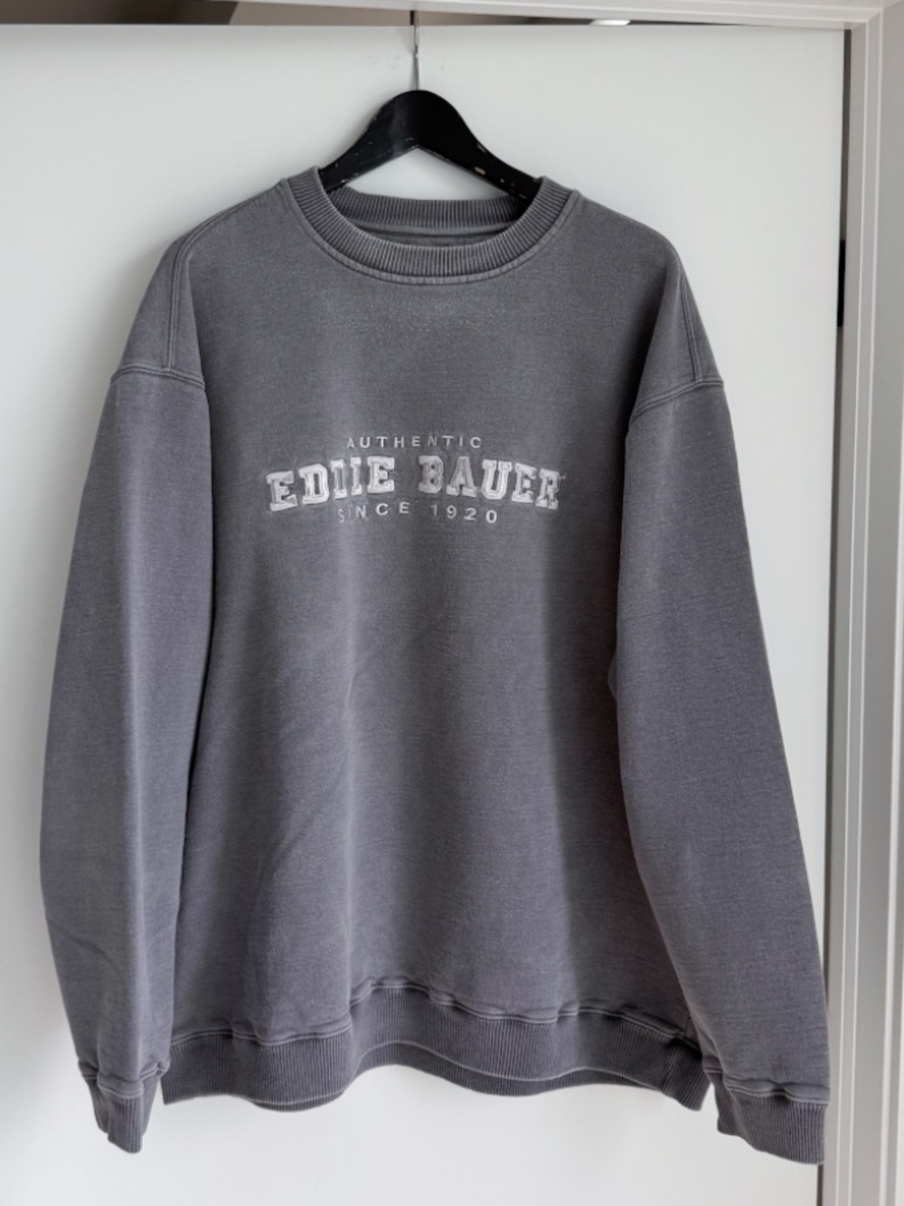 Vtg Eddie Bauer Embroidered Graphic Crewneck Sweatshirt Grey XXL Canada